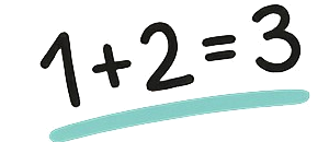 Doodle sommetje 1+2=3